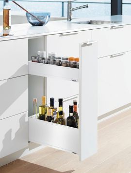 Space Twin pull-out base with shelves in white