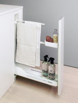 Libell narrow base pull-out with towel rail in white