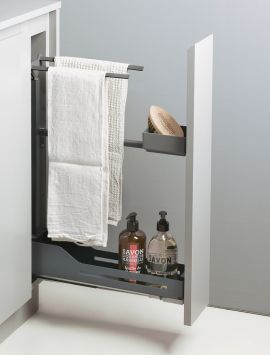 Libell narrow base pull-out with towel rail in anthracite
