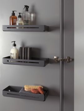 Door mounted shelf in anthracite