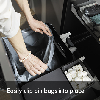 ECO-sink INTEGRATED WASTE BIN - easy to clip bin bags
